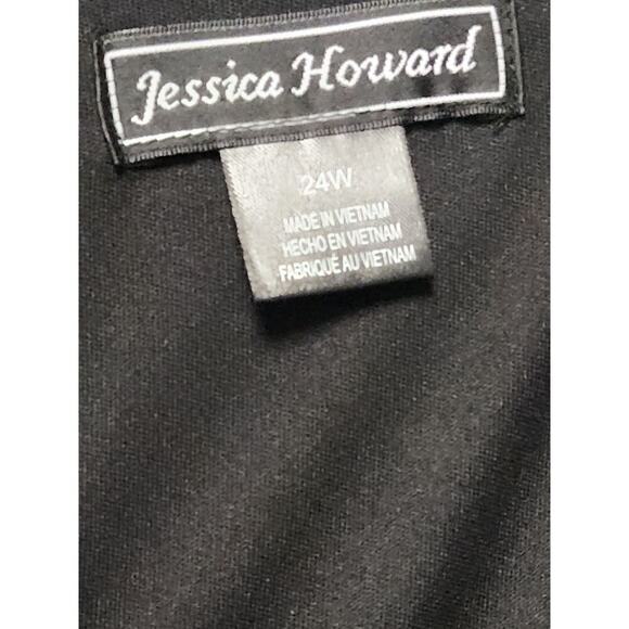 Jessica Howard Formal Jumpsuit Women's 24W NWT Sheer Sleeve Satin Pockets Tuxedo - Picture 6 of 12